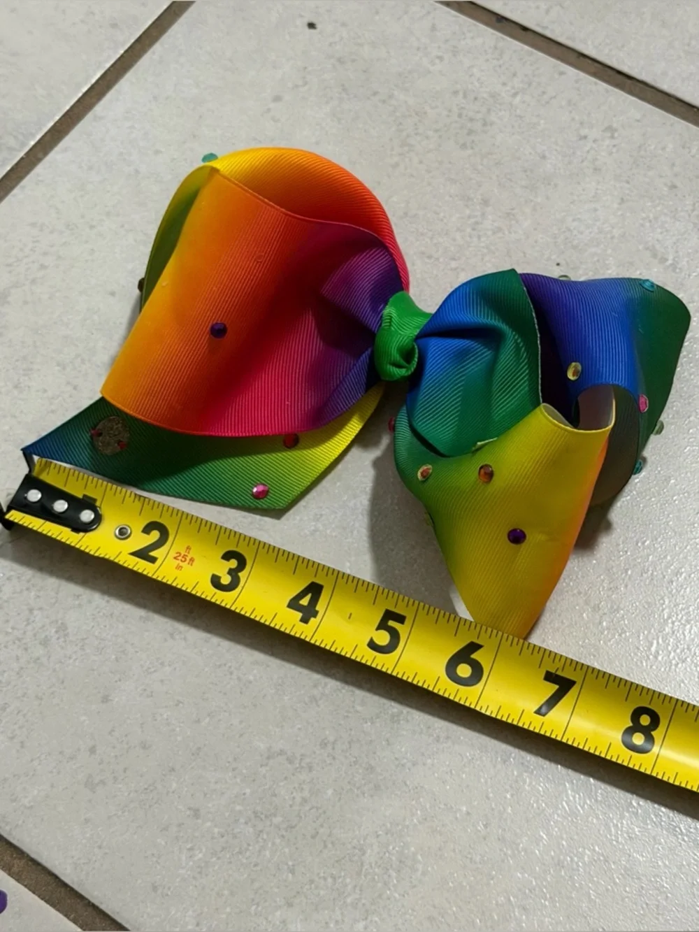 Jojo Siwa Girls Rainbow Kids Hair Bow with‎ Rhinestones Hair Accessories.